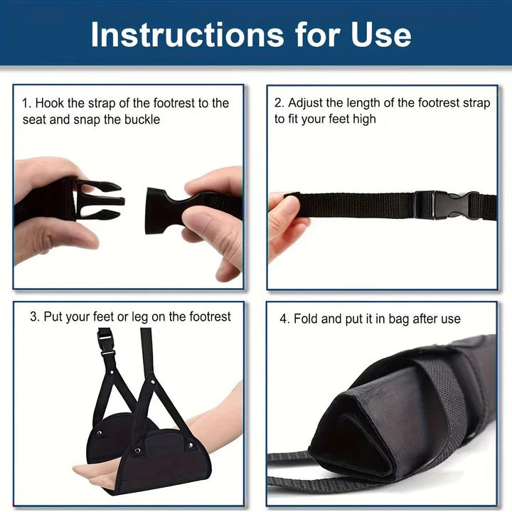 Comfortable Travel Foot Rest with Foam Support for Airplanes and Offices - Set of 2