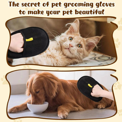 Effortless Pet Grooming Gloves for Shedding Control - Set of 2