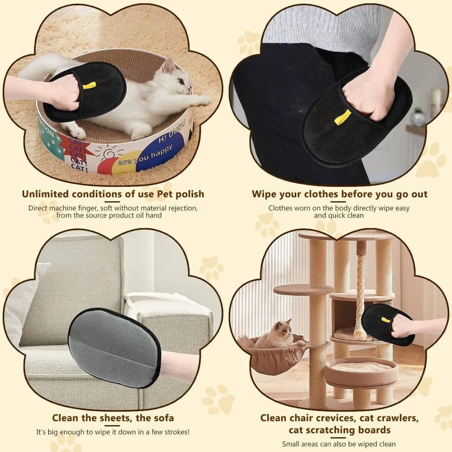 Effortless Pet Grooming Gloves for Shedding Control - Set of 2