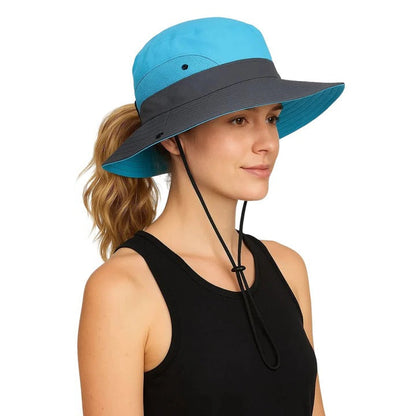 Versatile Sun Shield Hat with Customizable Fit and Travel-Friendly Design
