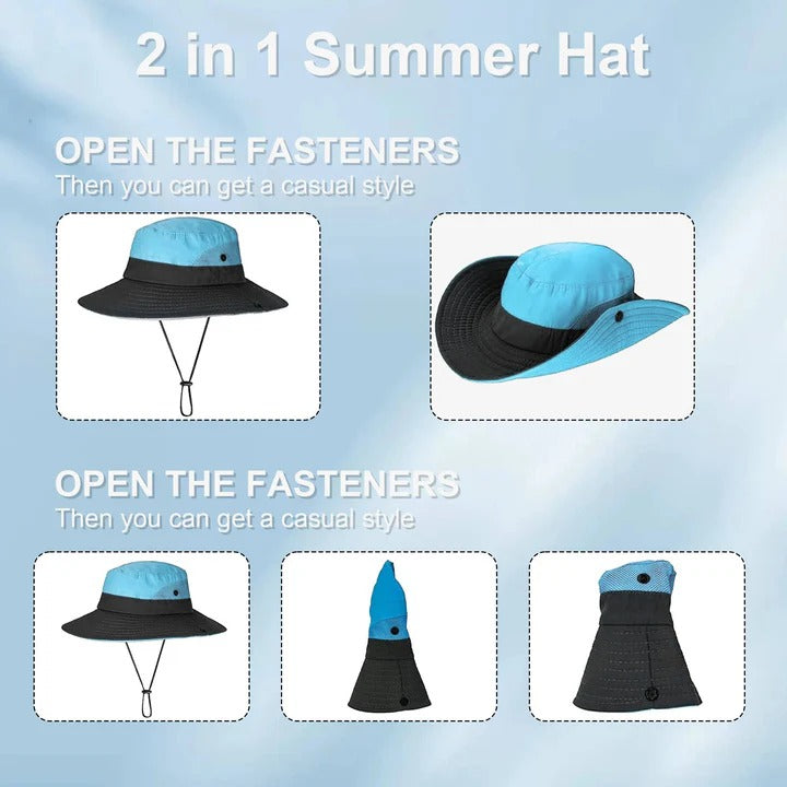 Versatile Sun Shield Hat with Customizable Fit and Travel-Friendly Design
