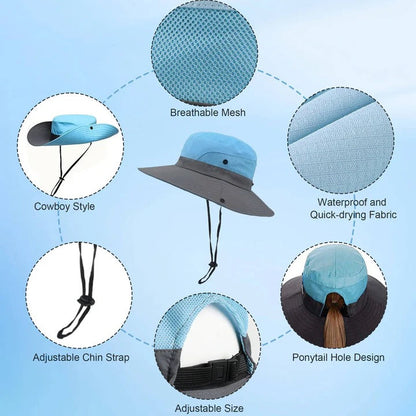 Versatile Sun Shield Hat with Customizable Fit and Travel-Friendly Design