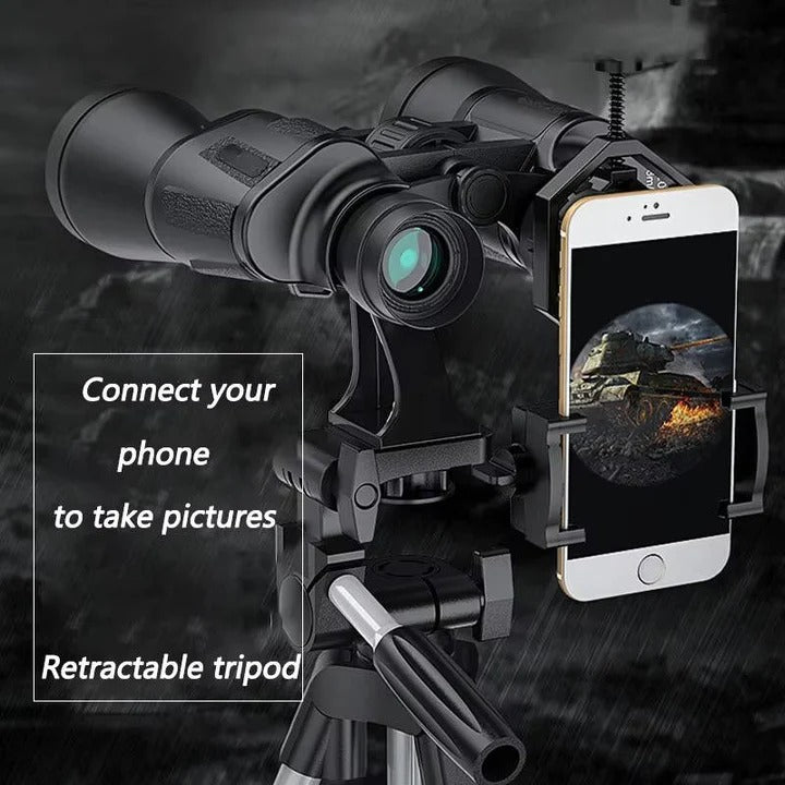 20x Zoom Binoculars with Waterproof Design and Smartphone Mount