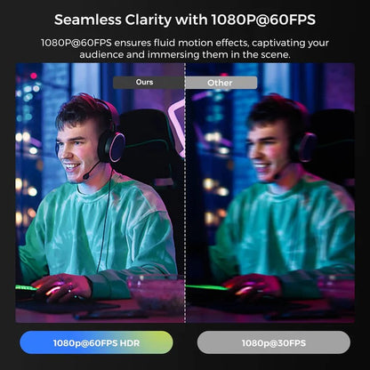Ultra HD Webcam with 60fps Recording for Seamless Streaming