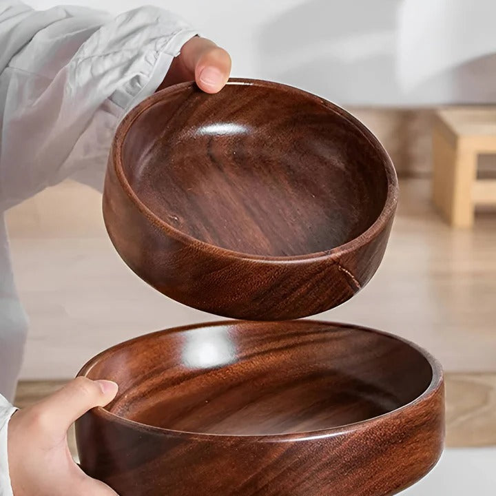 Elegant Walnut Serving Bowls - Set of 2 for All Occasions