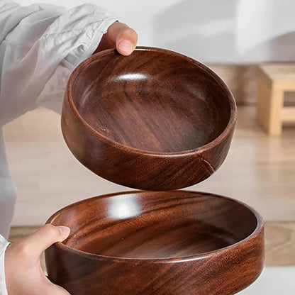Elegant Walnut Serving Bowls - Set of 2 for All Occasions