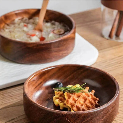 Elegant Walnut Serving Bowls - Set of 2 for All Occasions