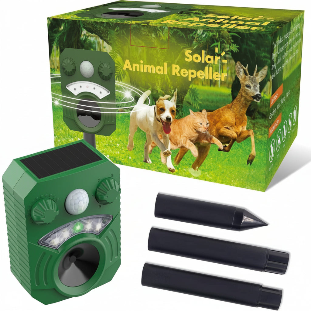 Eco-Friendly Ultrasonic Animal Defense System with 5 Settings