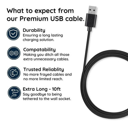 10-Foot PowerLink USB Charging Cable for Effortless Use