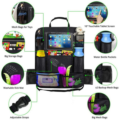 Multi-Pocket Car Seat Storage Solution for Family Travel