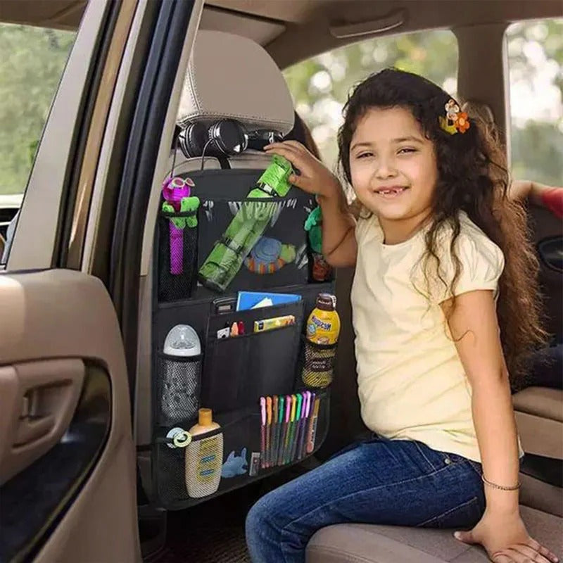 Multi-Pocket Car Seat Storage Solution for Family Travel