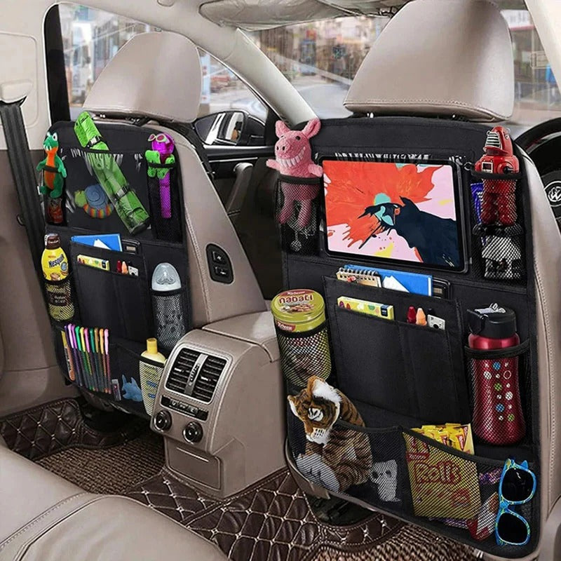 Multi-Pocket Car Seat Storage Solution for Family Travel