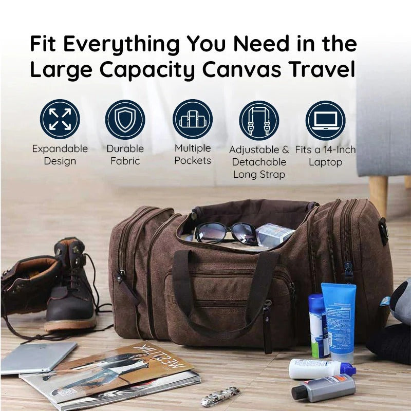 Versatile Expandable Travel Duffel with Ample Storage Space