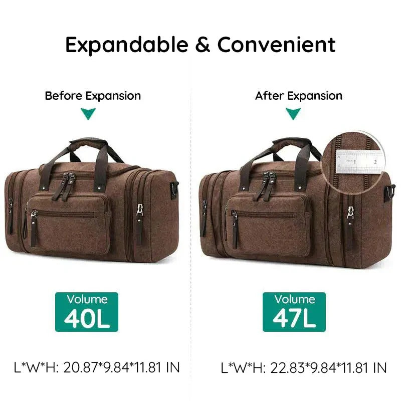 Versatile Expandable Travel Duffel with Ample Storage Space