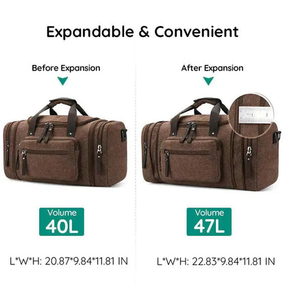 Versatile Expandable Travel Duffel with Ample Storage Space