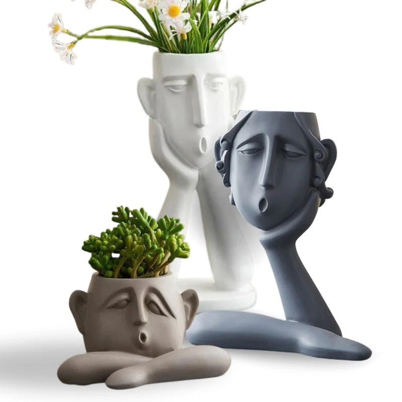 Artistic Face Shaped Planters for Stylish Home Decor