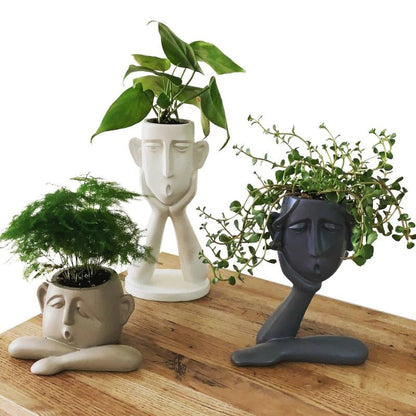 Artistic Face Shaped Planters for Stylish Home Decor