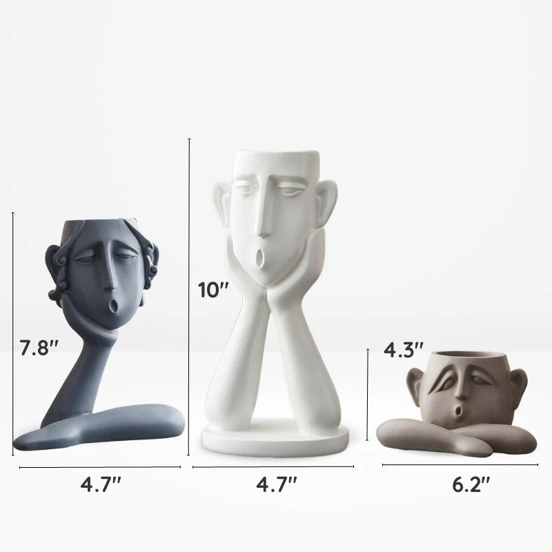 Artistic Face Shaped Planters for Stylish Home Decor