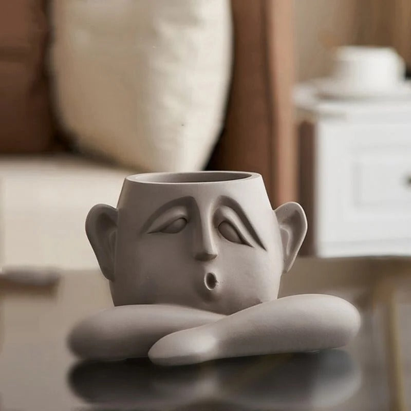 Artistic Face Shaped Planters for Stylish Home Decor