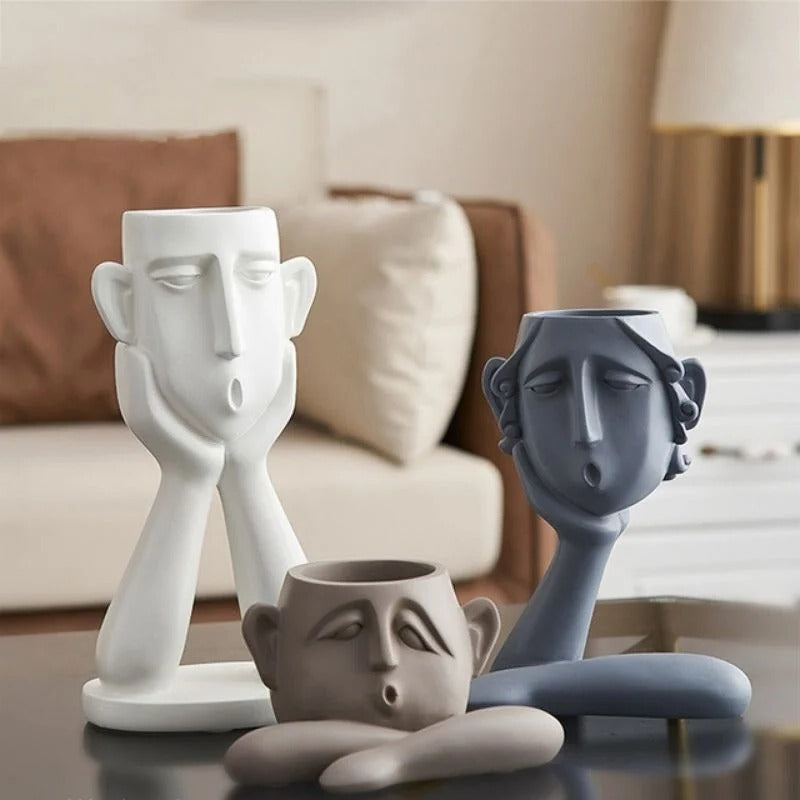 Artistic Face Shaped Planters for Stylish Home Decor