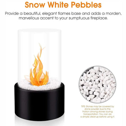 Compact Glass Flame Display with Extinguisher Tool