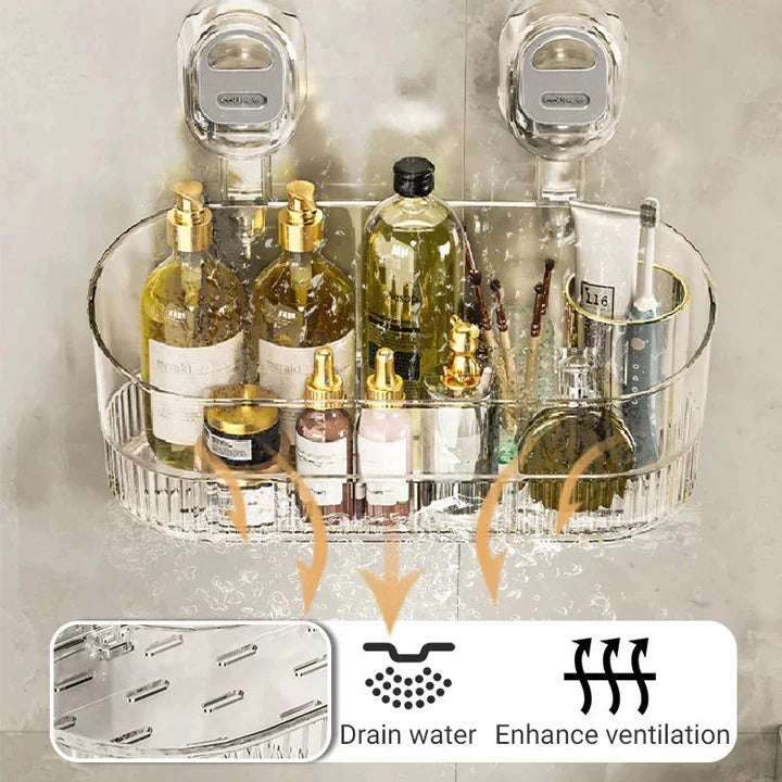 Durable Shower Organizer with Secure Suction and 11 lb Capacity