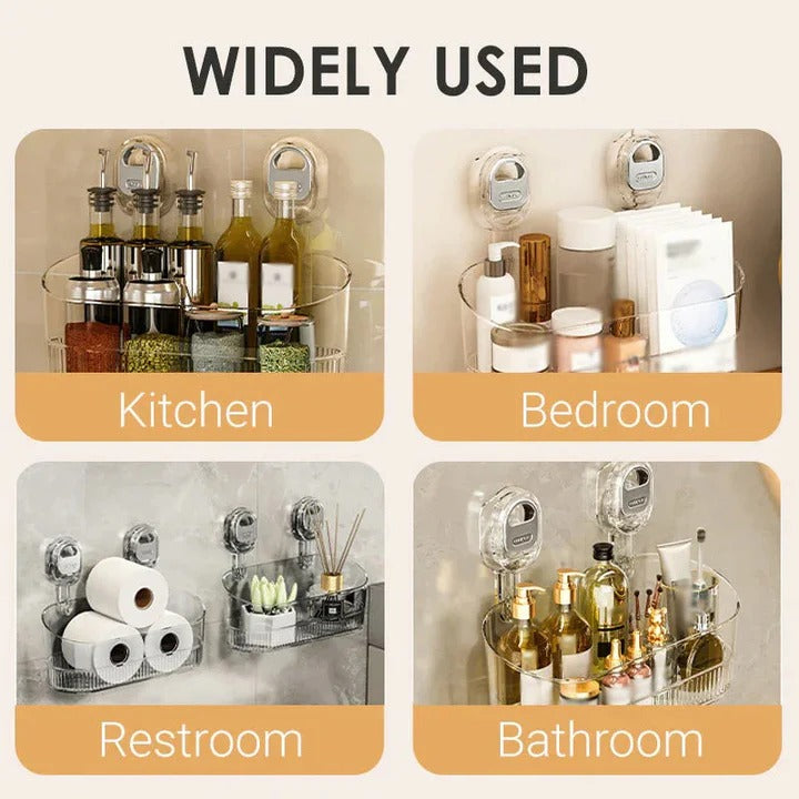 Durable Shower Organizer with Secure Suction and 11 lb Capacity