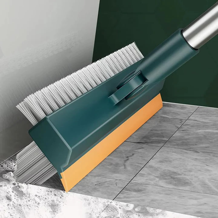 Ergonomic Long-Handled Cleaning Brush with Scraper Edge