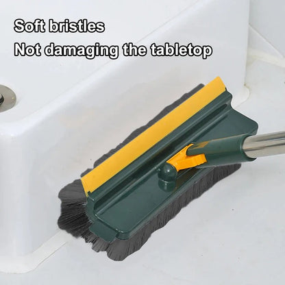 Ergonomic Long-Handled Cleaning Brush with Scraper Edge