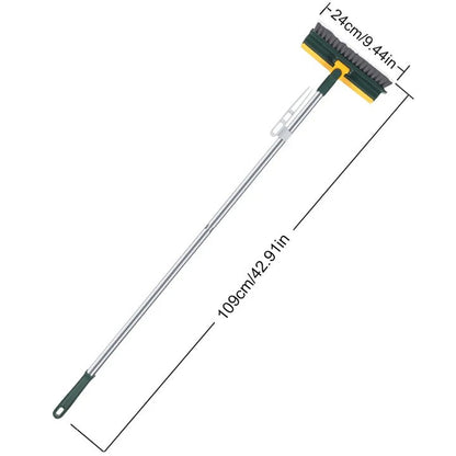 Ergonomic Long-Handled Cleaning Brush with Scraper Edge