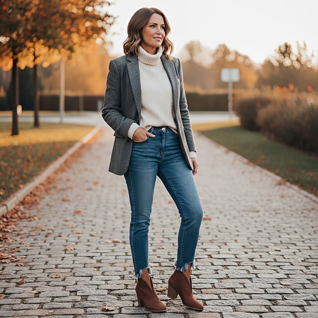 Chic Slip-On Ankle Boots for Women with Stylish V-Cut Design