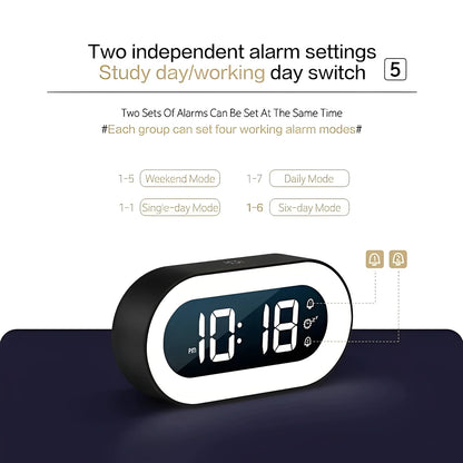 Gentle Dawn Wake-Up Clock with Adjustable Light and USB-C Power