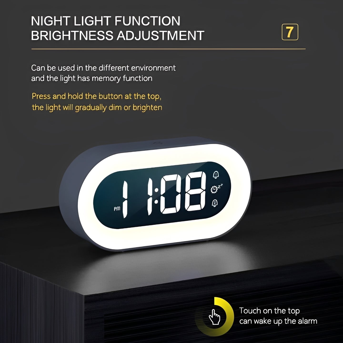Gentle Dawn Wake-Up Clock with Adjustable Light and USB-C Power