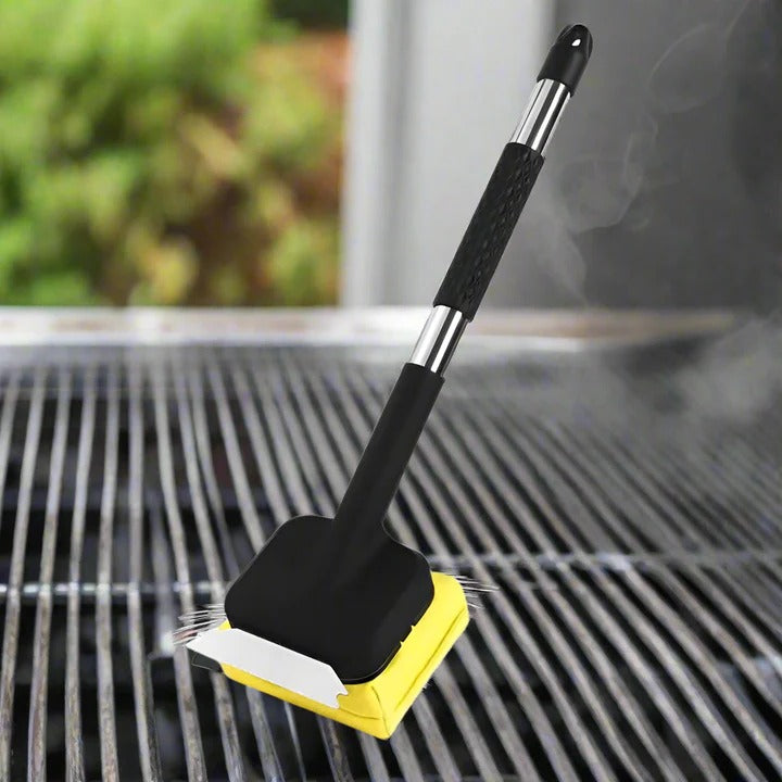 Steam-Powered Grill Cleaning Brush with Stainless Steel Scraper