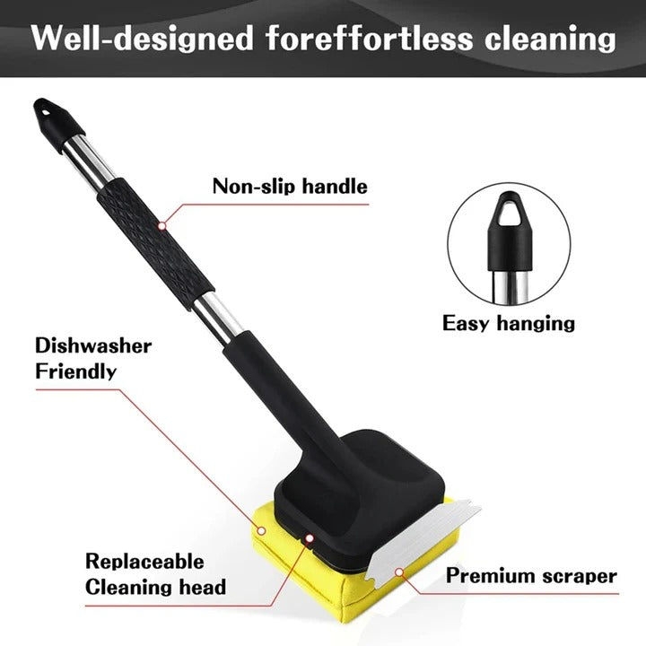Steam-Powered Grill Cleaning Brush with Stainless Steel Scraper