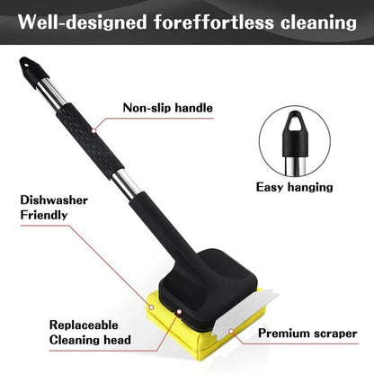 Steam-Powered Grill Cleaning Brush with Stainless Steel Scraper