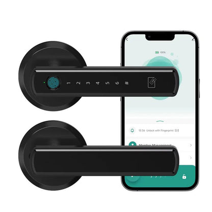 Smart Keyless Entry Door Lock with Fingerprint Reader and Handle