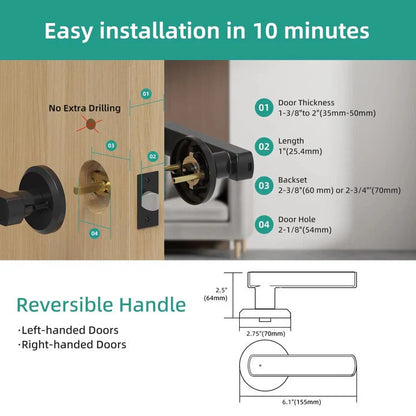 Smart Keyless Entry Door Lock with Fingerprint Reader and Handle