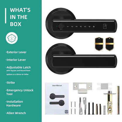 Smart Keyless Entry Door Lock with Fingerprint Reader and Handle