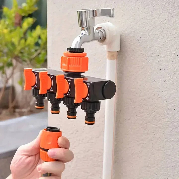 Quadruple Garden Hose Connector for Effortless Watering