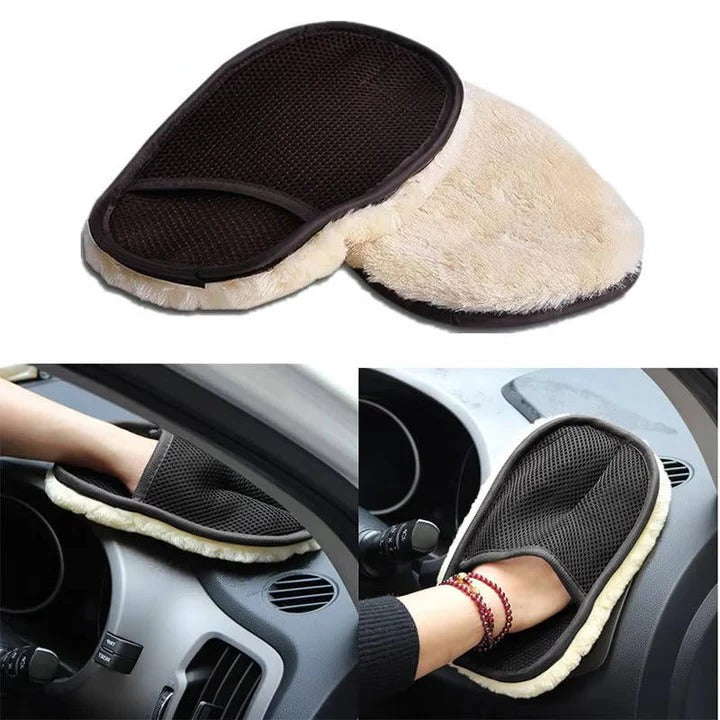 Reversible Microfiber Auto Cleaning Cloth with Secure Wrist Strap