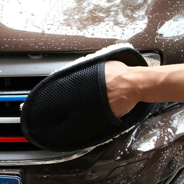 Reversible Microfiber Auto Cleaning Cloth with Secure Wrist Strap