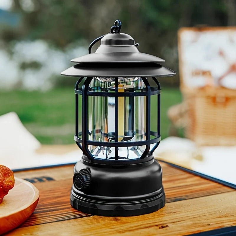 Compact Rechargeable Lantern with Dimmable LED Light for Outdoor Use
