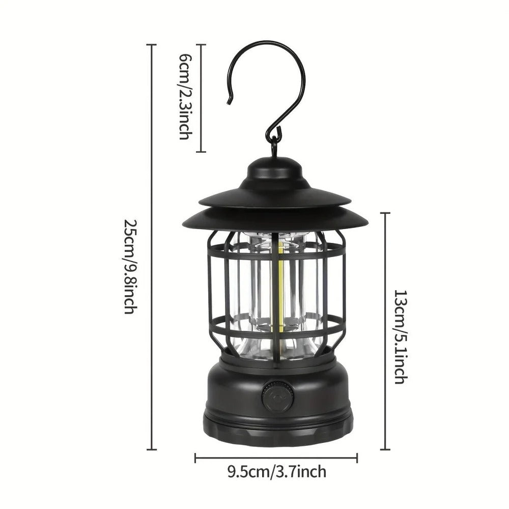Compact Rechargeable Lantern with Dimmable LED Light for Outdoor Use