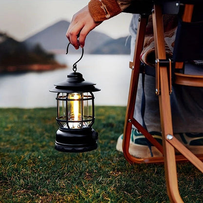 Compact Rechargeable Lantern with Dimmable LED Light for Outdoor Use
