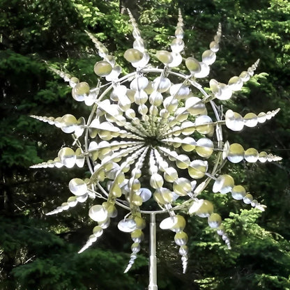 Elegant Dual-Tier Wind Spinner for Your Garden