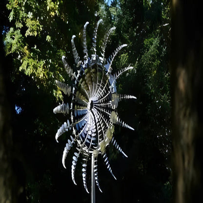 Elegant Dual-Tier Wind Spinner for Your Garden