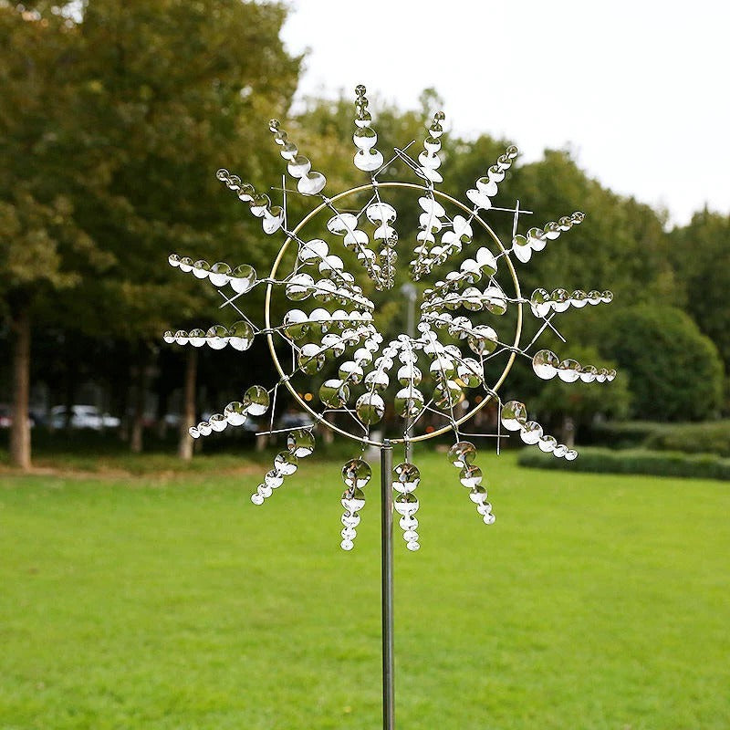 Elegant Dual-Tier Wind Spinner for Your Garden