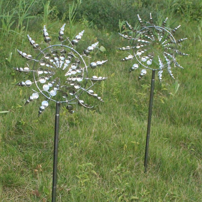 Elegant Dual-Tier Wind Spinner for Your Garden