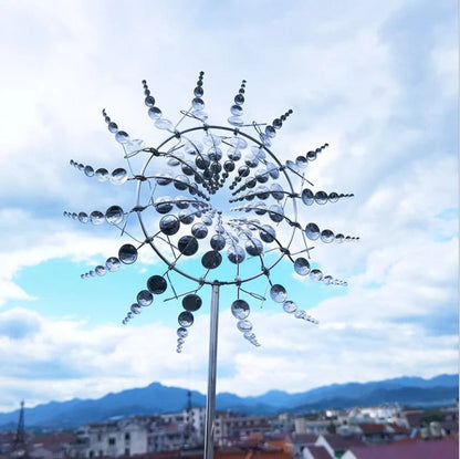 Elegant Dual-Tier Wind Spinner for Your Garden